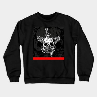 Tattoo style skull in gasmask Crewneck Sweatshirt